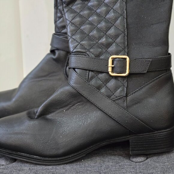 Chanel like Never Worn Riding Boot  Over the Knee Black Boots Size 10 - Picture 2 of 9